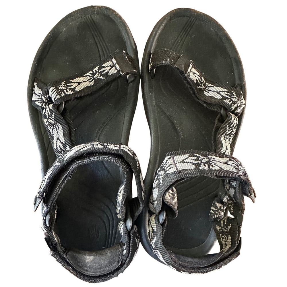 Teva Hurricane Sport Sandals Black Grey Geometric Straps Womens 6 4176